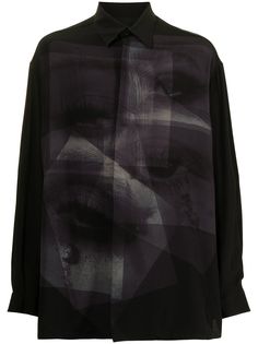Yohji Yamamoto рубашка с эффектом потертости