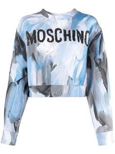 Moschino толстовка с принтом Brushstroke и логотипом