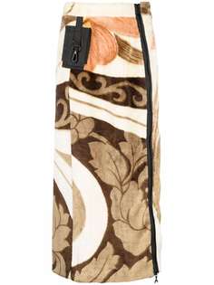 Marine Serre юбка-карандаш с цветочным принтом