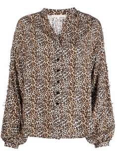 Gold Hawk шелковая блузка с леопардовым принтом