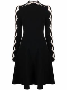 Emporio Armani платье с воротником-стойкой и узором зигзаг