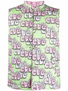 Comme Des Garçons Shirt двусторонний жилет с принтом из коллаборации с KAWS