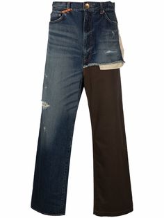 Maison Mihara Yasuhiro джинсы с контрастной вставкой
