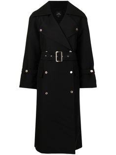 Armani Exchange двубортное пальто с поясом