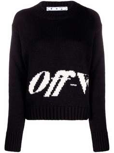 Off-White джемпер с круглым вырезом и логотипом
