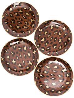 LObjet набор из четырех тарелок Canape с леопардовым узором L'objet