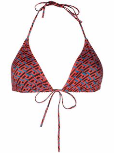 Versace лиф бикини с треугольными чашками и узором La Greca