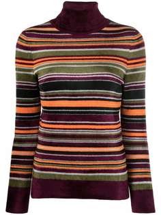 Saint Laurent полосатый джемпер с высоким воротником
