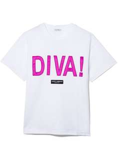 Dolce & Gabbana Kids футболка с вышитой надписью