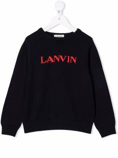 LANVIN Enfant джемпер вязки интарсия с логотипом