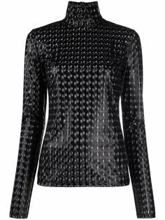 MSGM топ с высоким воротником и узором