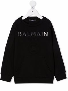 Balmain Kids толстовка с тисненым логотипом