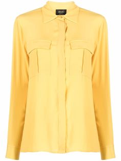 LIU JO атласная рубашка с длинными рукавами