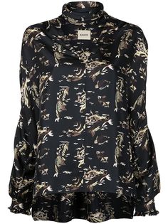 KHAITE блузка The Fran с принтом Koi