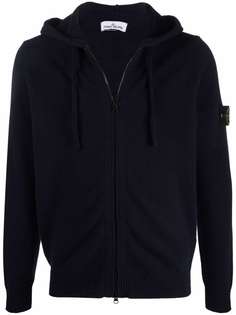 Stone Island худи на молнии с нашивкой-логотипом