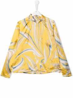 Emilio Pucci Junior блузка с воротником-стойкой и абстрактным принтом