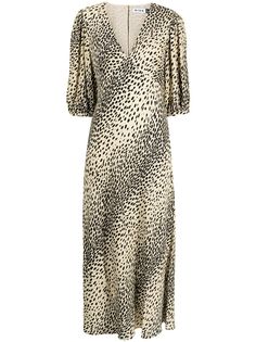 Rixo платье миди Jolene с леопардовым принтом
