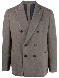 Lardini двубортный пиджак в рубчик