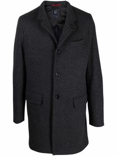 Fay однобортное пальто с высоким воротником