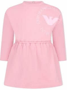 Emporio Armani Kids платье-футболка с длинными рукавами и логотипом