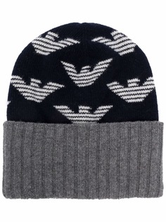 Emporio Armani шапка бини с монограммой