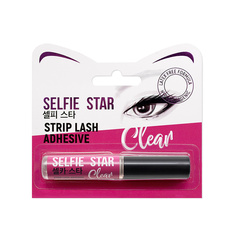 Клей для накладных ресниц с кисточкой, Прозрачный,Strip Lash Adhesive Clear Selfie Star