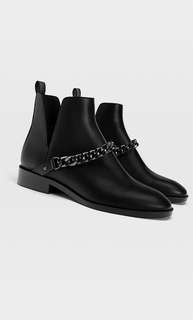 Stradivarius Черные Ботильоны На Плоской Подошве И С Разрезами Черный 40