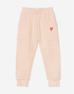 Персиковые стёганые брюки Jogger для девочки Gloria Jeans