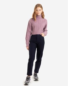 Тёмно-синие утеплённые джинсы New mom для девочки Gloria Jeans