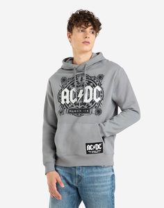 Серое худи с принтом AC/DC Gloria Jeans