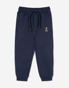 Тёмно-синие спортивные брюки с нашивкой для мальчика Gloria Jeans