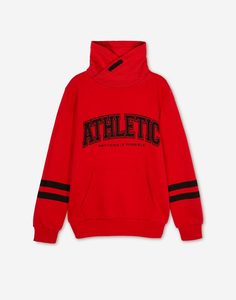 Красный свитшот с принтом Athletic для мальчика Gloria Jeans