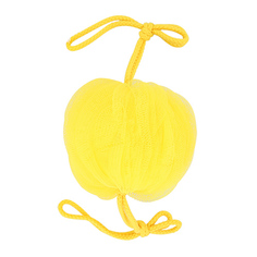 Мочалка-шар для тела DECO. синтетическая с ручками yellow