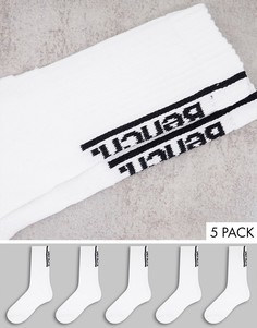 Набор из 5 пар белых спортивных носков Bench Crescendo-Черный цвет