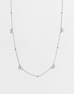 Серебристое ожерелье с бантами Olivia Burton-Серебряный