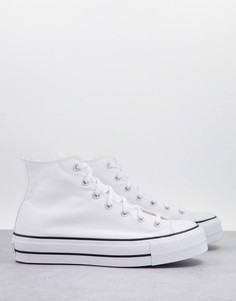 Белые высокие кроссовки на слоеной подошве Converse Chuck Taylor All Star Hi Lift-Белый