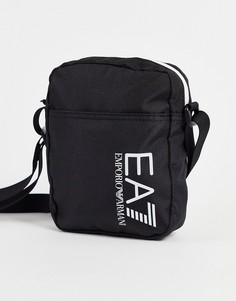 Черная маленькая спортивная сумка с логотипом Armani EA7 Train Core-Черный цвет