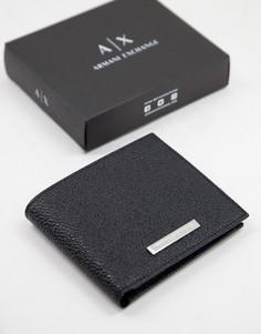Черный кошелек для монет с логотипом Armani Exchange-Черный цвет