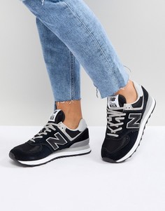 Черные замшевые кроссовки New Balance 574-Черный