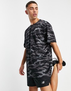 Черная футболка с большим логотипом New Balance Accelerate-Черный цвет