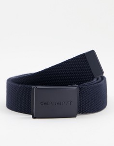 Черный однотонный ремень с автоматической пряжкой Carhartt WIP-Темно-синий