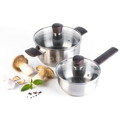 Набор посуды нерж, 4 пр, кастрюля 2.8 л, ковш 1.4 л, индукц, Taller, TR-17380