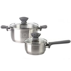 Набор посуды нерж, 4 пр, кастрюля 3 л, ковш 0.9 л, индукц, Taller, TR-99106
