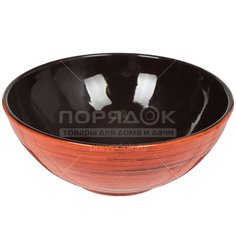 Салатник керамика, кругл, 22.5 см, Оранжевая полоска Удачный, Борис керамика, ОРП00009107