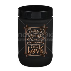 Банка для сыпучих продуктов, стекло, 0.66 л, с крыш, Herevin, Блэк Эдишн, 828-240