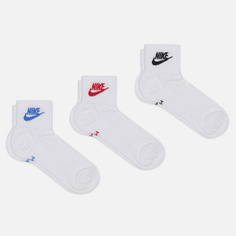 Комплект носков Nike 3-Pack Everyday Essential Ankle, цвет белый