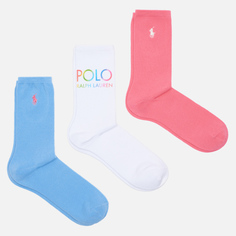 Комплект носков Polo Ralph Lauren Ombre Polo Crew 3-Pack, цвет комбинированный, размер 35-40 EU