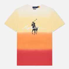 Мужская футболка Polo Ralph Lauren Custom Slim Fit Dip-Dyed Graphic, цвет оранжевый