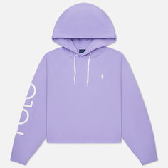 Женская толстовка Polo Ralph Lauren Logo Fleece Cropped Hoodie, цвет фиолетовый