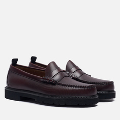 Мужские ботинки лоферы Fred Perry x G.H. Bass Textured, цвет бордовый